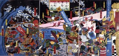 Parody of a Battle Scene, Depicting the Battle of Vegetables and Fish by Hirokage Utagawa