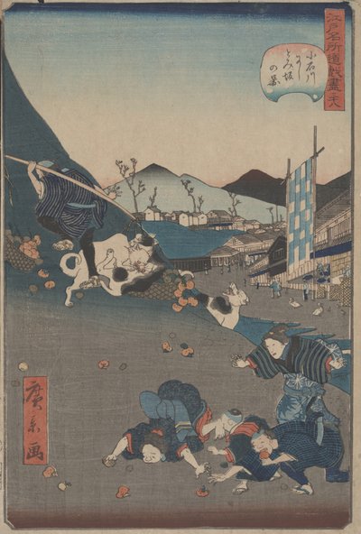 View of Nishitoisaka in Koishikawa by Hirokage Utagawa