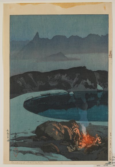 Camping at Washiha, from the Series, Twelve Scenes in the Japan Alps, Taisho Era by Hiroshi Yoshida
