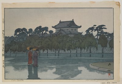 Edo Castle, from the series, Twelve Scenes of Tokyo, Showa era by Hiroshi Yoshida
