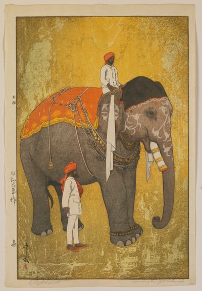 Elephant, Showa era by Hiroshi Yoshida