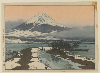 Fujiyama from Kawaguchi Lake, from the series Ten Views of Mount Fuji, Taisho era by Hiroshi Yoshida