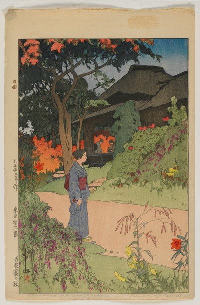 Hundred Flower Garden (Hyakkaen), from the Series, Twelve Scenes of Tokyo, Taisho Era by Hiroshi Yoshida
