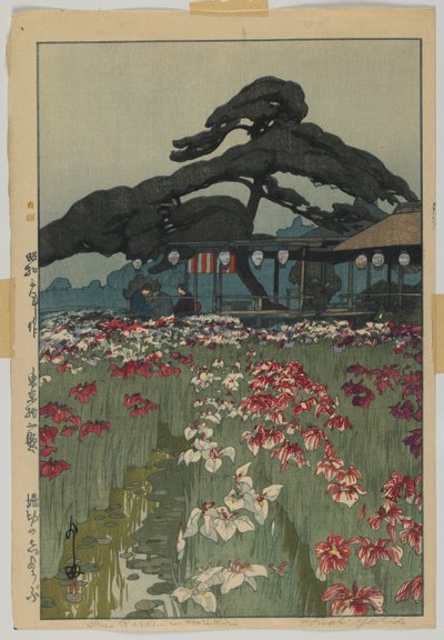 Iris Garden in Horikiri, from the series, Twelve Scenes of Tokyo, Showa era by Hiroshi Yoshida