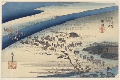 The Suruga Bank of the Oi River in Shimada (The 53 Stations of the Tokaido) by Hiroshige (I) , Utagawa