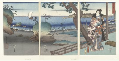 The Elegant Prince Genji at Suma by Hiroshige (I) , Utagawa