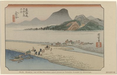 Kanaya, No. 25. Kanaya: One of the Fifty-Three Noted Places on Tokaido, Painted by Hiroshige, The Tokaido of Hiroshige by Hiroshige (I) , Utagawa