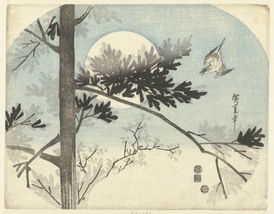 Cuckoo and Pine Tree by Hiroshige (I) , Utagawa