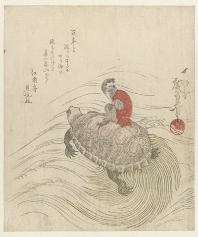 Monkey and Turtle by Hiroshige (I) , Utagawa