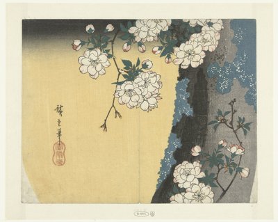 Mossy Trunk and Cherry Blossoms by Hiroshige (I) , Utagawa