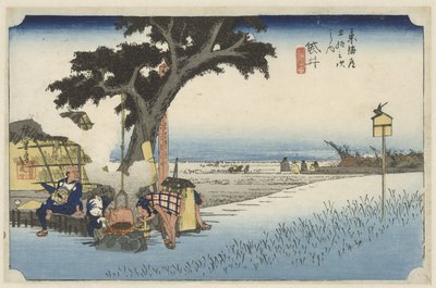 Teahouse in the Open Air in Fukuroi by Hiroshige (I) , Utagawa
