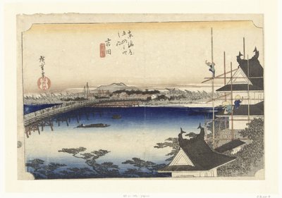 Yoshida, the Bridge over the Toyo River by Hiroshige (I) , Utagawa