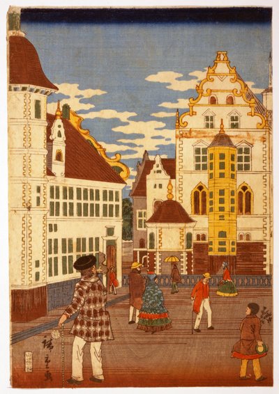 View of American Life, from Illustrated London News, pub. 1860 by Hiroshige Utagawa