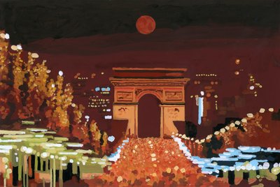 Arc de Triomphe and Champs Elysées at Night, 2015 by Hiroyuki Izutsu