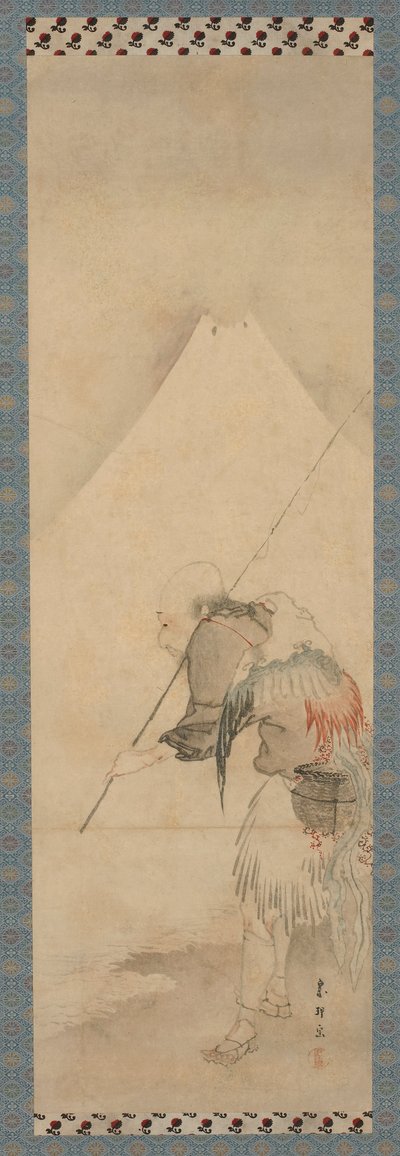 The fisherman Hakuryo and Mount Fuji, Edo period, 1770-1820 by Hishikawa Sori