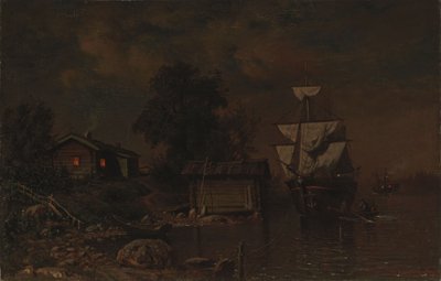 Ships in the Moonlight by Hjalmar Munsterhjelm