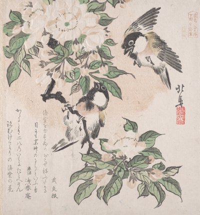 Spring Rain Collection Harusame Shu, vol. 3: Marsh-Tits and Crab Apple Flowers by Hokuba