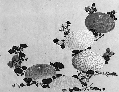 Chrysanthemums by Hokusai School.