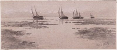 Boats on Mud Flats by Homer Dodge Martin