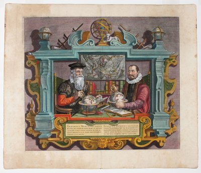 Double Portrait of Gerardus Mercator and Jodocus Hondius by Hondius
