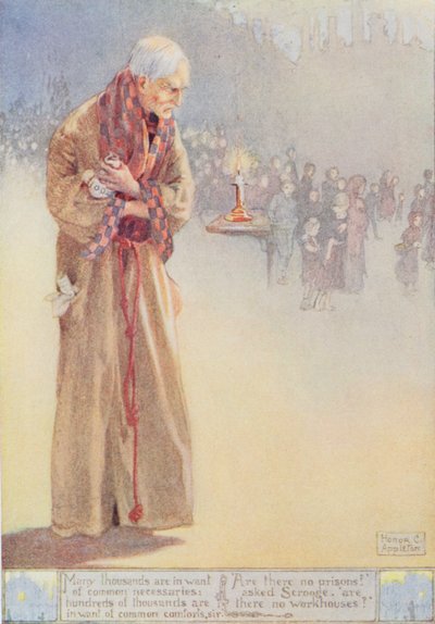 Scrooge Regarding the Poor, illustration to 