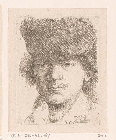 Portrait of Rembrandt with High Cap by Honoré Coussin