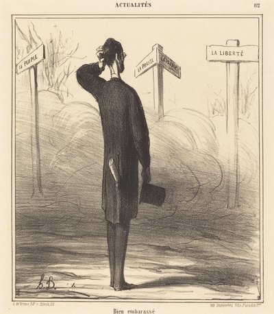 To the Right or to the Left? by Honoré Daumier