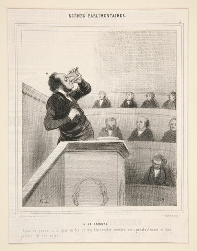 At the Tribune: Before Moving to the Sugar Question by Honoré Daumier