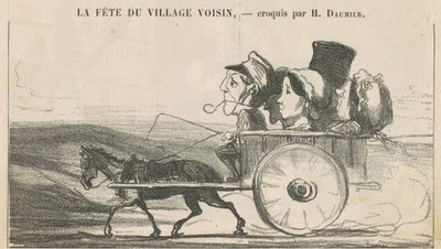 In the Countryside, No Strikes by Coachmen (recto); Villagers Content with Economies (verso) by Honoré Daumier