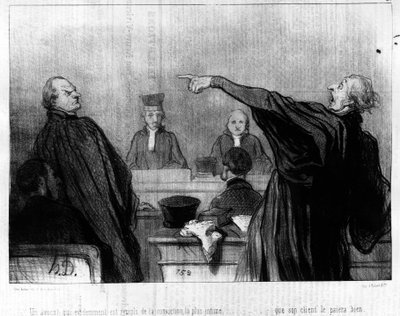 A Lawyer Who is Obviously Filled with the Most Intimate Conviction (Series of Cartoons on Justice by Honore Daumier, Charivari) by Honoré Daumier