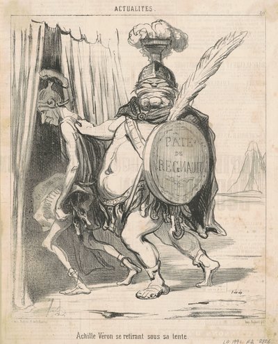Achille Véron se retirant sous sa tente by Honoré Daumier