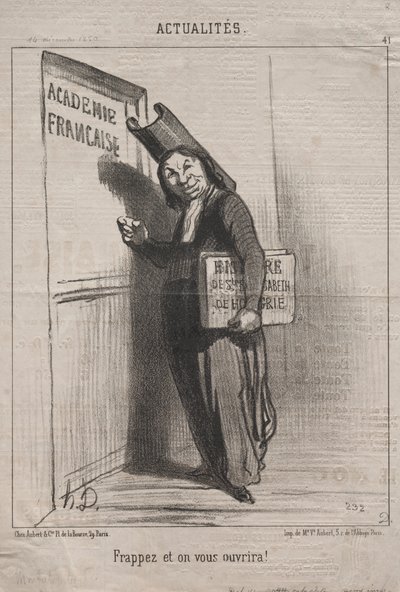 Actualities (No. 41): Knock and it will open for you! by Honoré Daumier