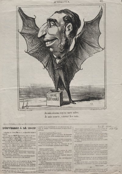 Actualities (No. 62): I am a Bird, See My Wings.. by Honoré Daumier