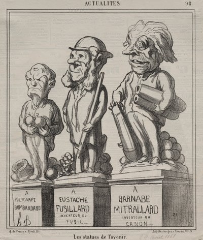 Actualities (plate 98): Statues of the Future by Honoré Daumier