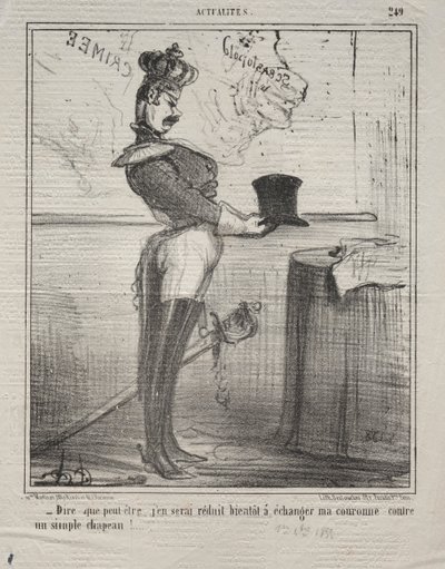 Actualities No. 249: They Say That I Will Soon Be Reduced to Exchanging My Crown... by Honoré Daumier