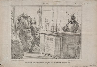 Condemned for Selling Sand Instead of Brown Sugar, 1855 by Honoré Daumier
