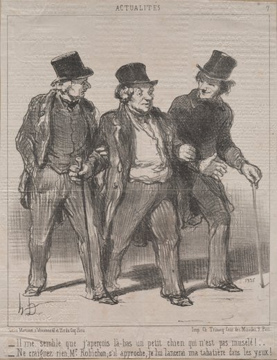 Actualities No. 7: It Seems to Me That I Notice a Little Dog There That Is Not Muzzled! by Honoré Daumier