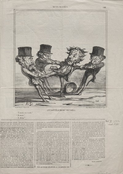 Actualities No. 98: The quartering reinstated, 1869 by Honoré Daumier
