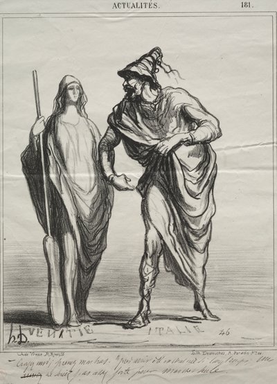 Actualities, plate 181: What do you take me for! Take my arm by Honoré Daumier