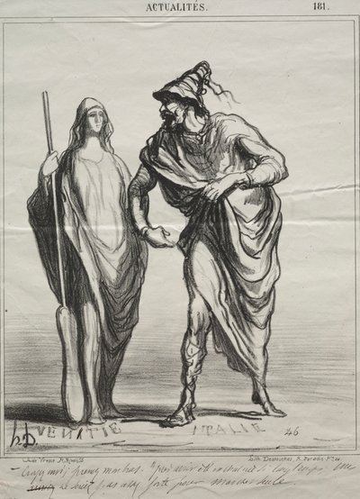 Actualities, Plate 181: What Do You Take Me For! Take My Arm by Honoré Daumier