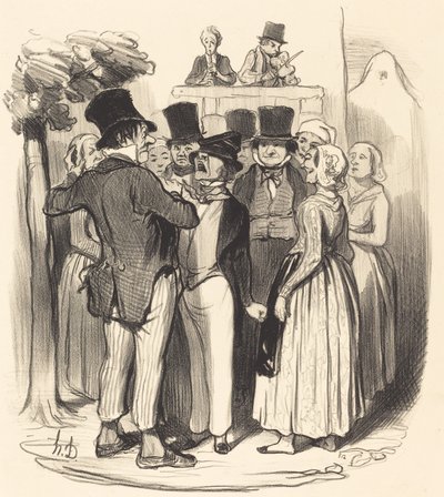 Ah! Gringalet from Paris... You Will Come to Dance... by Honoré Daumier