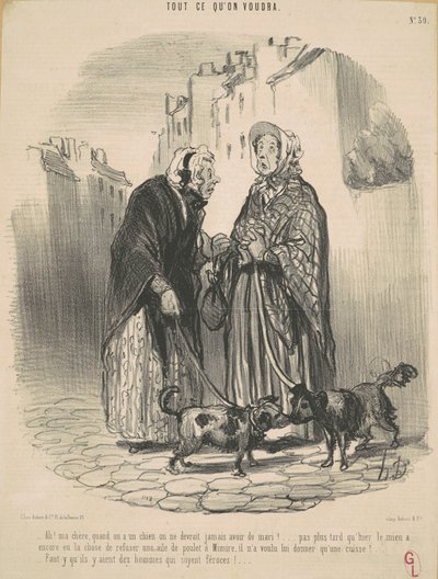 Ah! My Dear, When One Has a Dog by Honoré Daumier