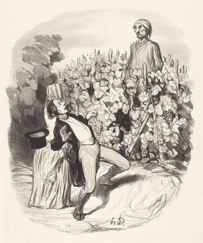 Ah! Saperlotte, I think we are caught! by Honoré Daumier