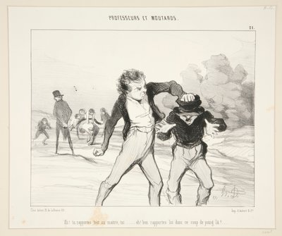 Ah! You report everything to the master? - #21 of Teachers and Brats by Honoré Daumier