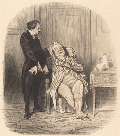Ah! Doctor... I Think... I Have Tuberculosis! by Honoré Daumier
