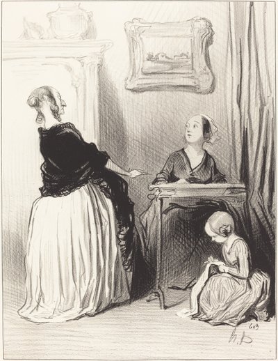 Ah!... What a Strange Education You Give Your Daughter?... by Honoré Daumier