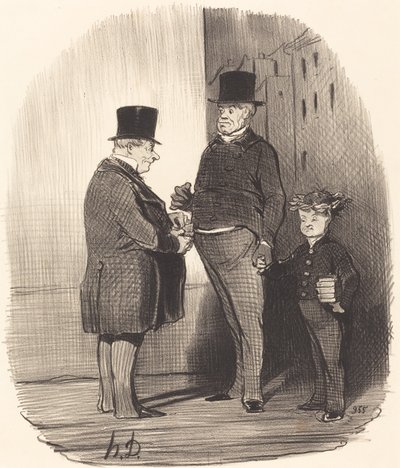 Ah! You Are Strong in Latin Verses, Young Man... by Honoré Daumier