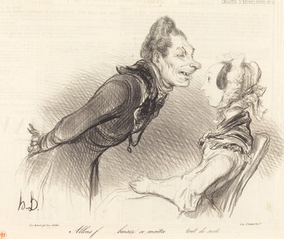 Allons... baisez ce maitre... tout de suite... by Honoré Daumier
