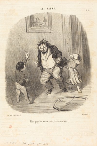 Come on, Dad... Again... Thirty-two Laps!... by Honoré Daumier