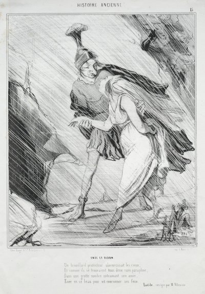 Ancient History (plate 15): Aeneas and Dido by Honoré Daumier